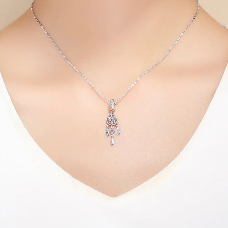 (bilde for) Pandora Style Silver Dreamcatcher Dangle - SCC841 - Vis 5