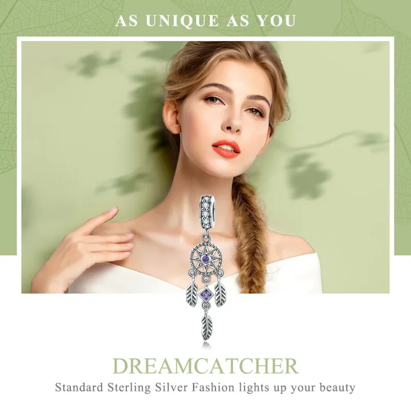 (bilde for) Pandora Style Silver Dreamcatcher Dangle - SCC841 - Vis 6