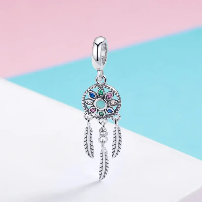 (bilde for) Pandora Style Silver Dreamcatcher Dangle - SCC961 - Vis 2