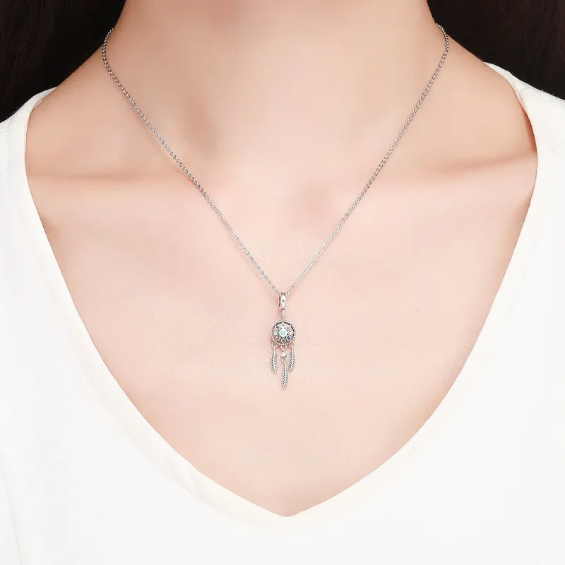 (bilde for) Pandora Style Silver Dreamcatcher Dangle - SCC961 - Vis 5