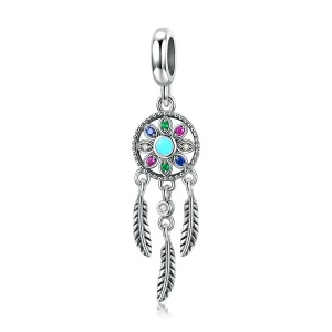 (bilde for) Pandora Style Silver Dreamcatcher Dangle - SCC961