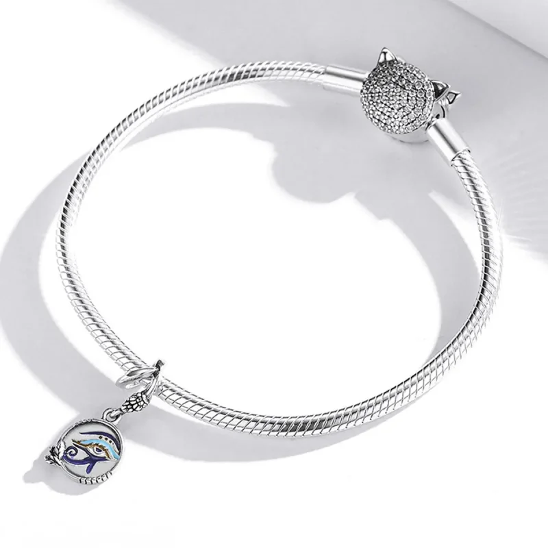 (bilde for) Pandora Style Silver Egypt - Twin Eyes Dangle - SCC1857 - Vis 3