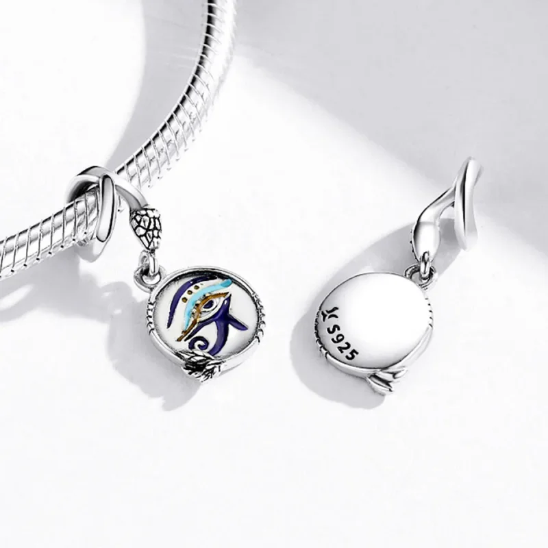 (bilde for) Pandora Style Silver Egypt - Twin Eyes Dangle - SCC1857 - Vis 4