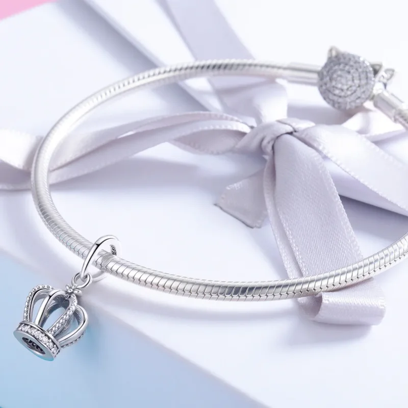 (bilde for) Pandora Style Silver Elegant Crown Dangle - SCC781 - Vis 3