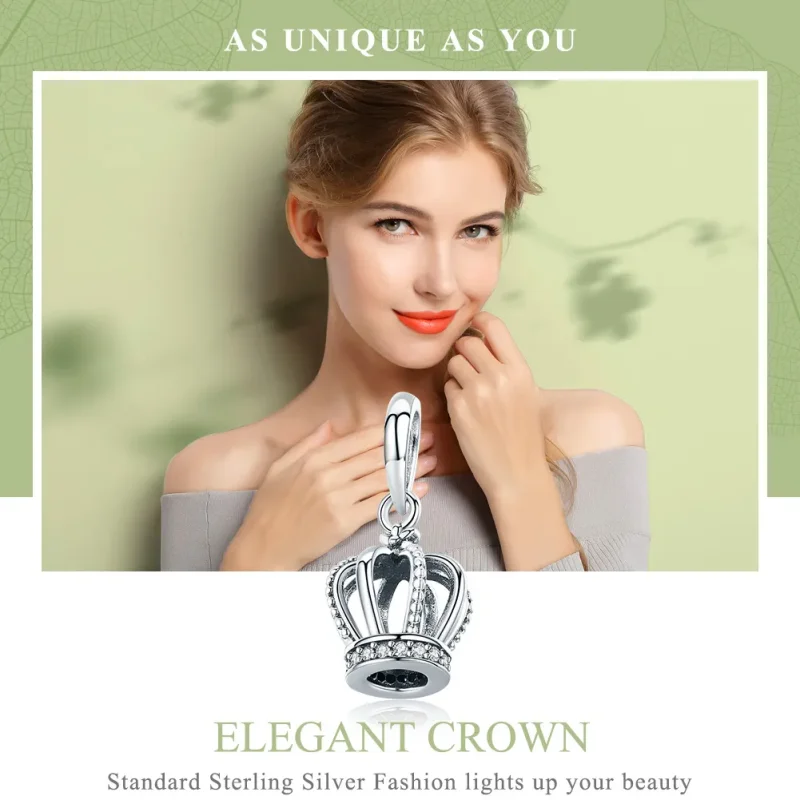 (bilde for) Pandora Style Silver Elegant Crown Dangle - SCC781 - Vis 6