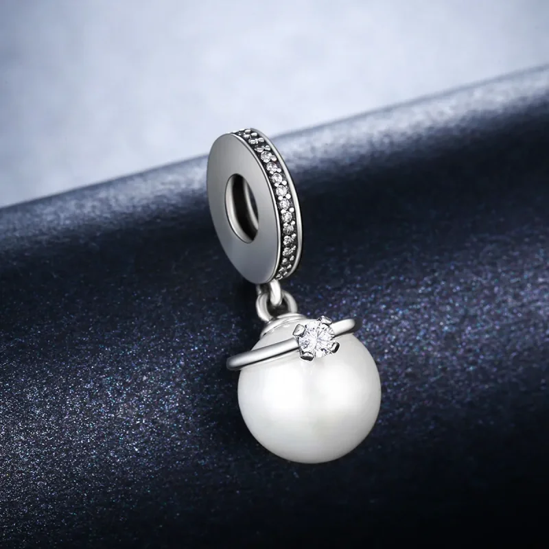 (bilde for) Pandora Style Silver Elegant Pearls Dangle - SCC137 - Vis 6