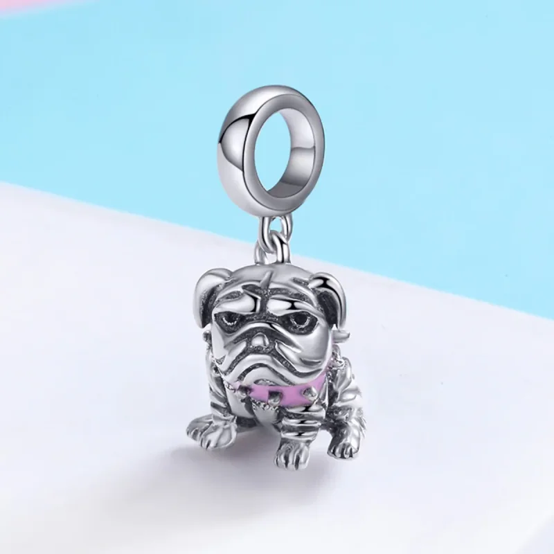 (bilde for) Pandora Style Silver English Bulldogs Dangle - SCC552 - Vis 3