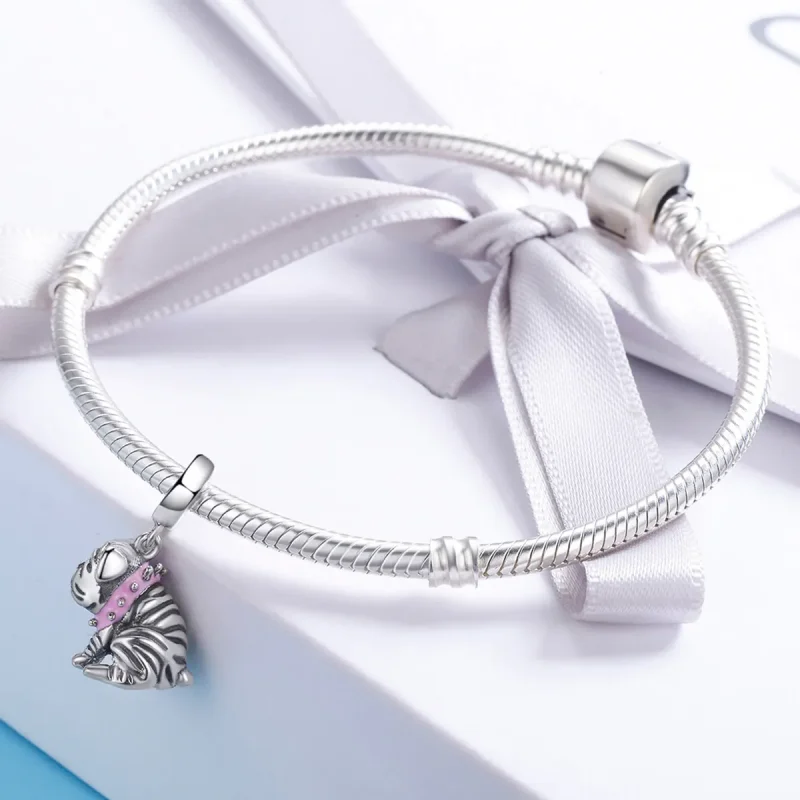 (bilde for) Pandora Style Silver English Bulldogs Dangle - SCC552 - Vis 4
