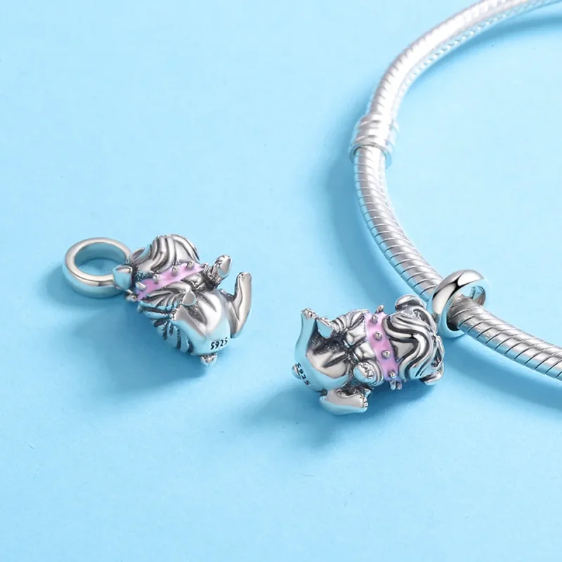 (bilde for) Pandora Style Silver English Bulldogs Dangle - SCC552 - Vis 5