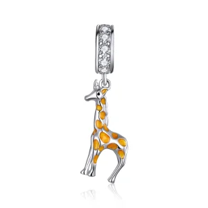 (bilde for) Pandora Style Silver Giraffe Dangle - BSC258