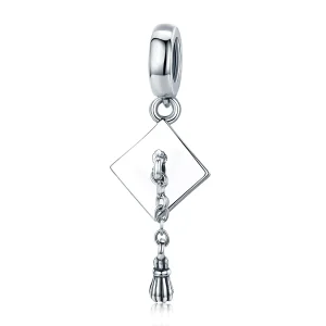 (bilde for) Pandora Style Silver Graduation Trencher Cap Dangle - SCC459