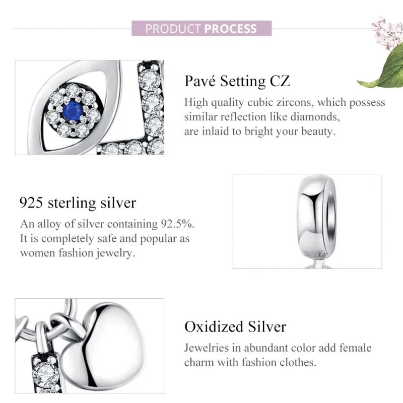 (bilde for) Pandora Style Silver Guardian Dangle - SCC1327 - Vis 8