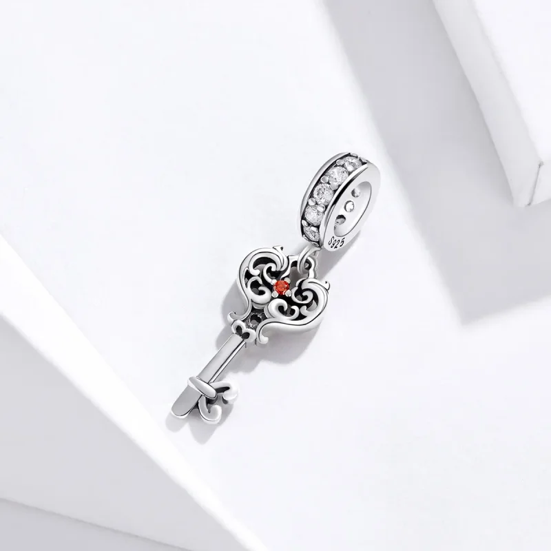 (bilde for) Pandora Style Silver Heartslock Dangle - BSC092 - Vis 2