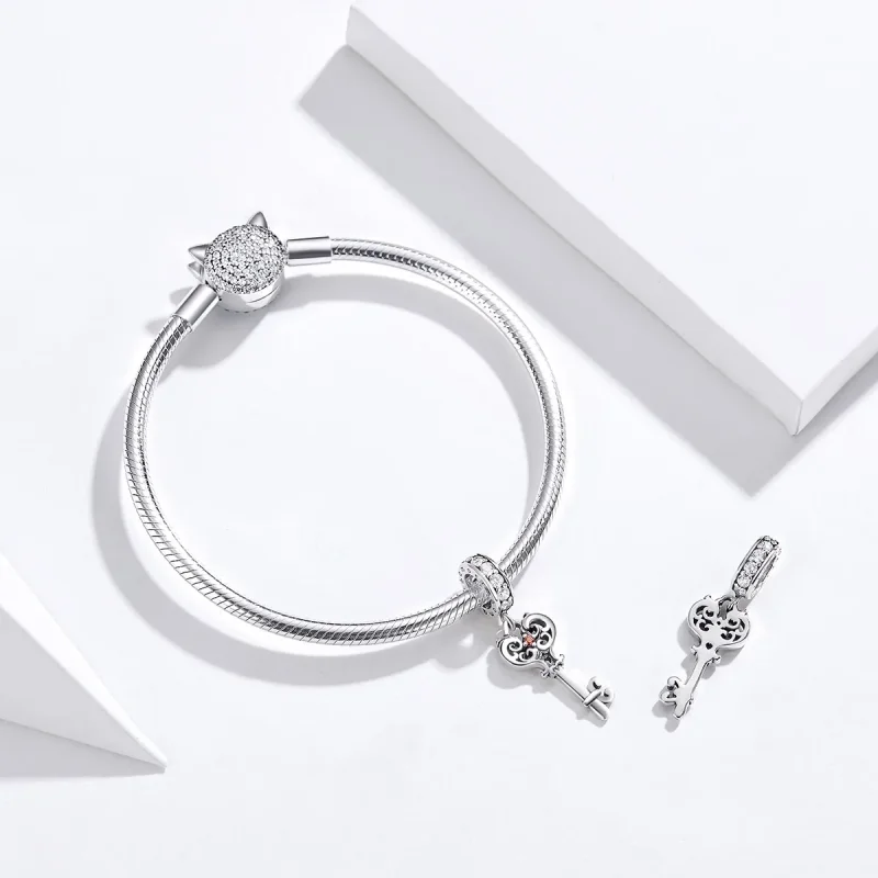 (bilde for) Pandora Style Silver Heartslock Dangle - BSC092 - Vis 4