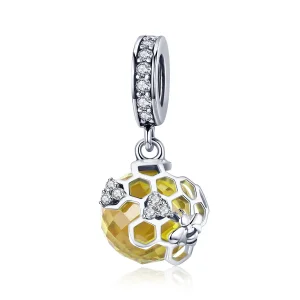(bilde for) Pandora Style Silver Honeycomb Dangle - SCC879