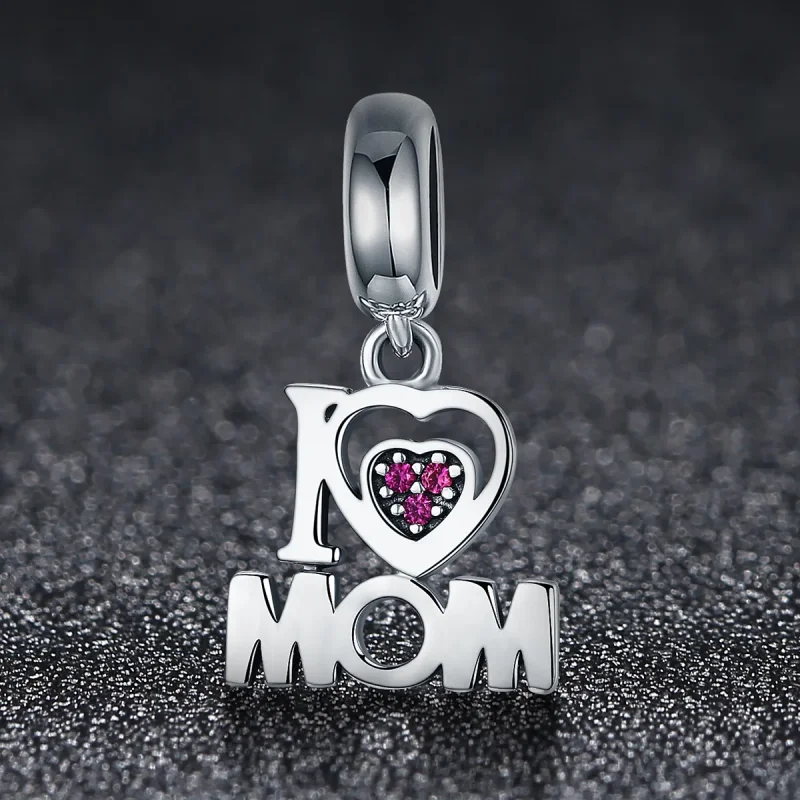 (bilde for) Pandora Style Silver I Love Mom Dangle - SCC420 - Vis 3