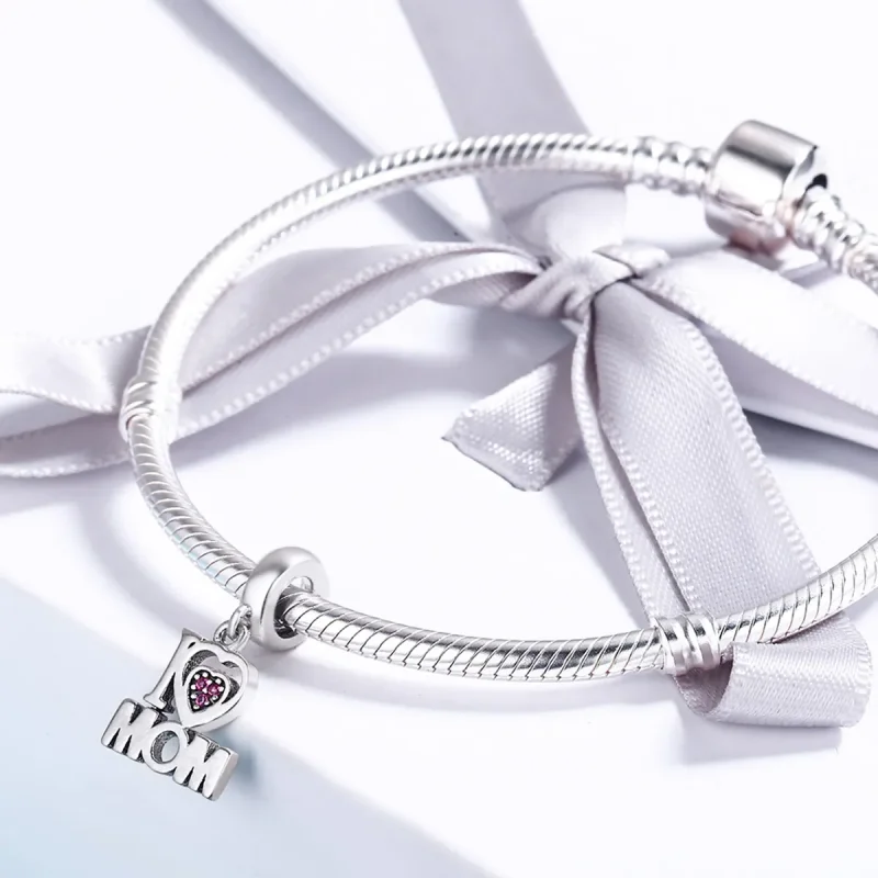 (bilde for) Pandora Style Silver I Love Mom Dangle - SCC420 - Vis 5