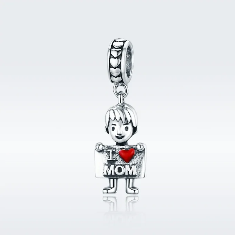 (bilde for) Pandora Style Silver I Love Mom Dangle - SCC691 - Vis 2