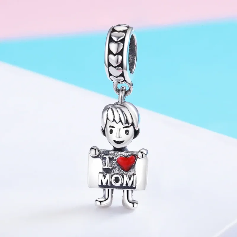 (bilde for) Pandora Style Silver I Love Mom Dangle - SCC691 - Vis 4