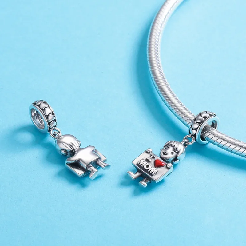 (bilde for) Pandora Style Silver I Love Mom Dangle - SCC691 - Vis 6