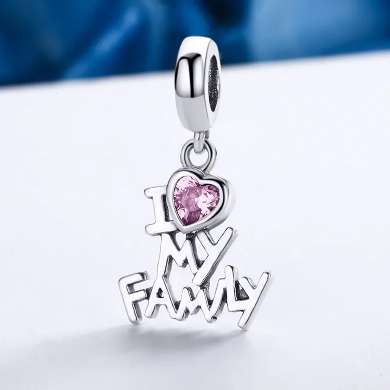(bilde for) Pandora Style Silver I Love My Family Dangle - SCC251 - Vis 4