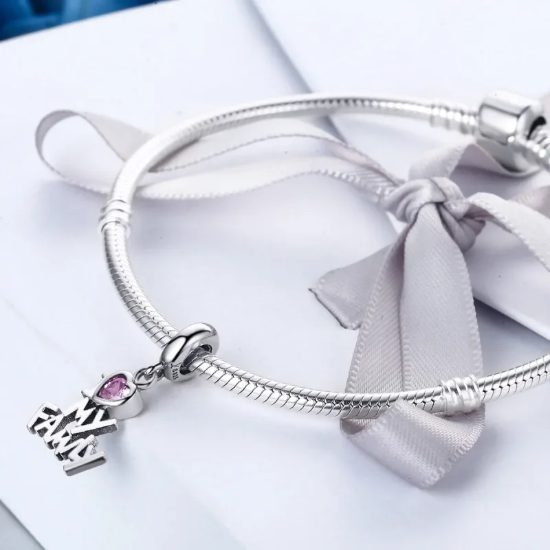 (bilde for) Pandora Style Silver I Love My Family Dangle - SCC251 - Vis 6
