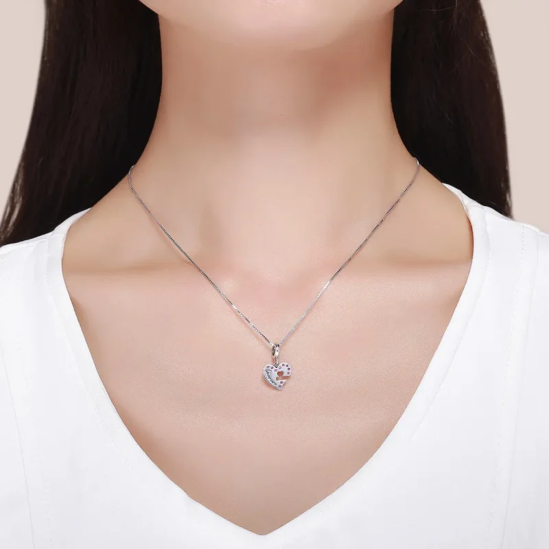 (bilde for) Pandora Style Silver Key of heart Dangle - SCC638 - Vis 8