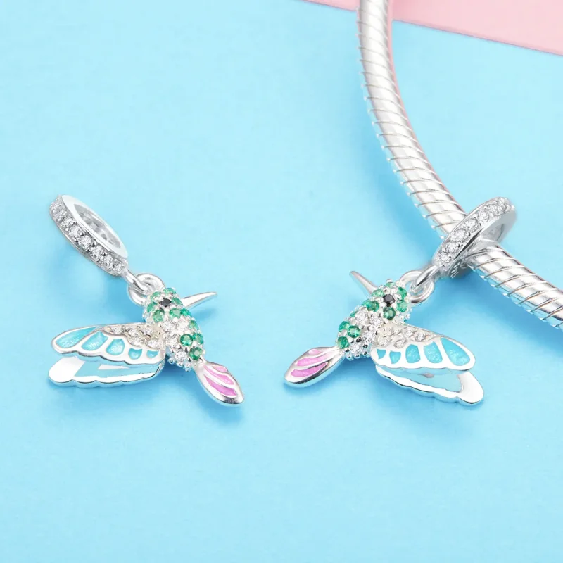 (bilde for) Pandora Style Silver Kingfisher Dangle - SCC991 - Vis 3