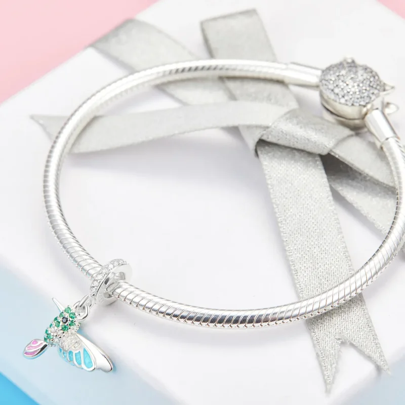 (bilde for) Pandora Style Silver Kingfisher Dangle - SCC991 - Vis 4