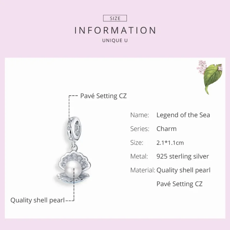 (bilde for) Pandora Style Silver Legend of The Sea Dangle - BSC242 - Vis 7