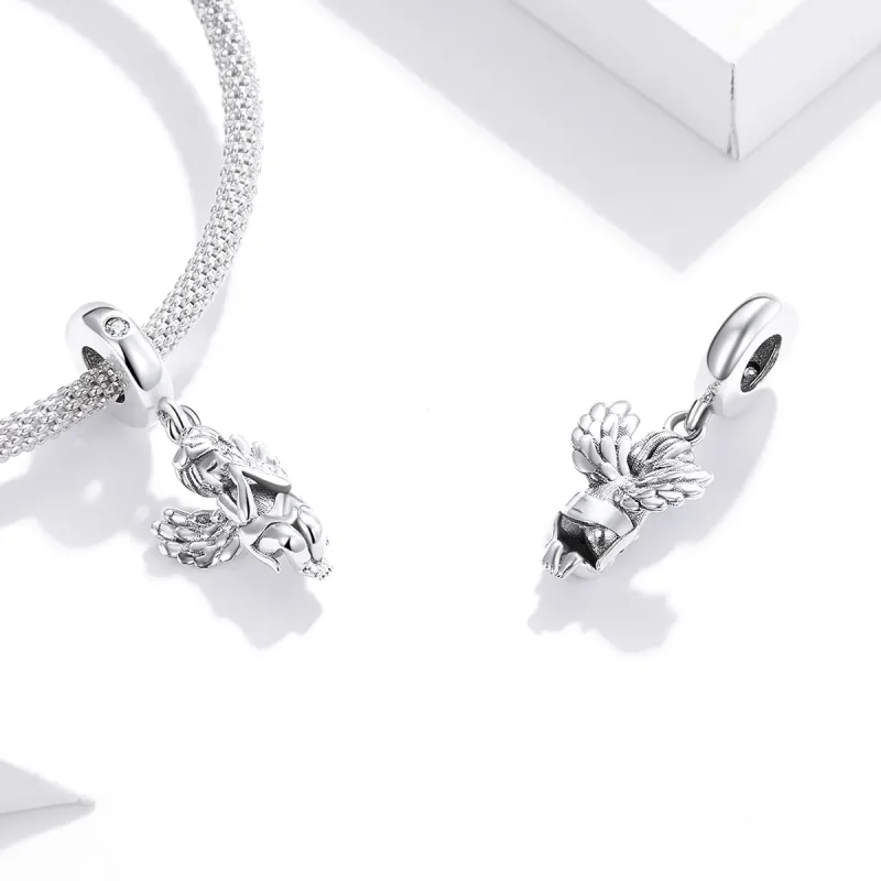 (bilde for) Pandora Style Silver Little Angel Dangle - SCC1686 - Vis 4