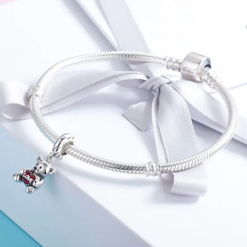 (bilde for) Pandora Style Silver Little Bear Dingle - SCC521 - Vis 4