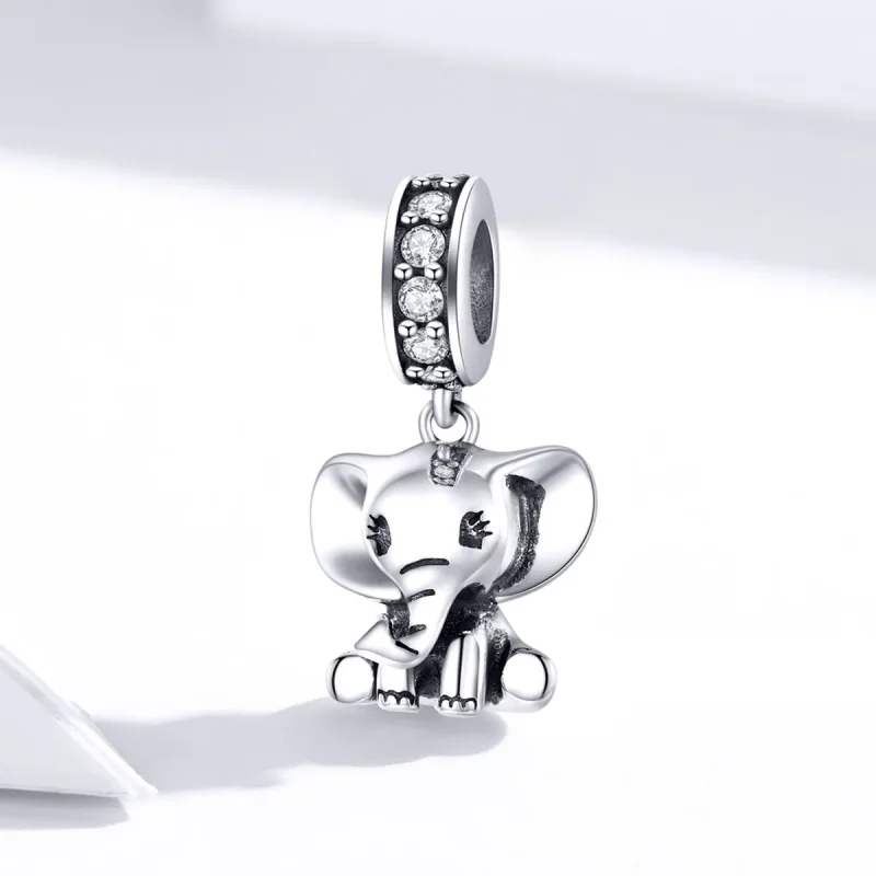 (bilde for) Pandora Style Silver Little Elephant Dangle - SCC1338 - Vis 2