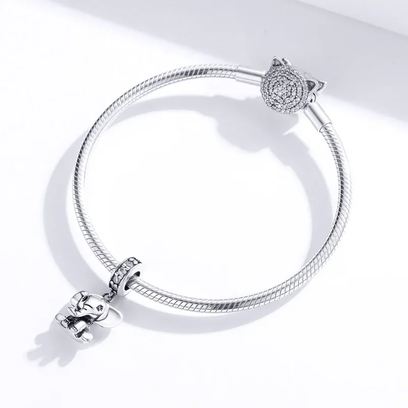 (bilde for) Pandora Style Silver Little Elephant Dangle - SCC1338 - Vis 3