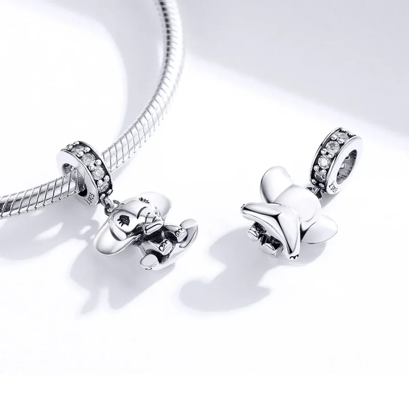 (bilde for) Pandora Style Silver Little Elephant Dangle - SCC1338 - Vis 4