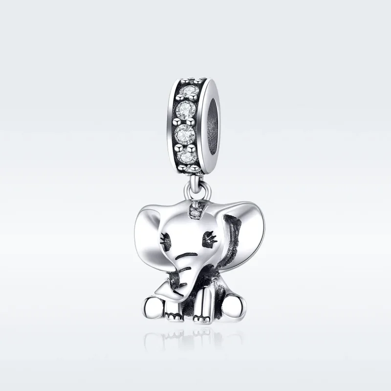 (bilde for) Pandora Style Silver Little Elephant Dangle - SCC1338 - Vis 5