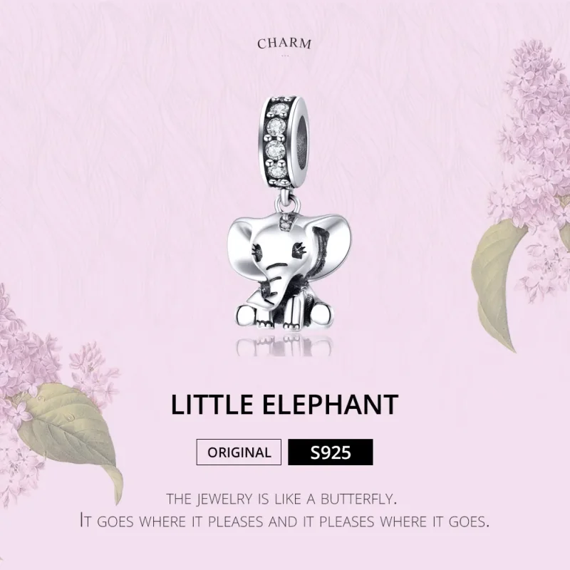 (bilde for) Pandora Style Silver Little Elephant Dangle - SCC1338 - Vis 6