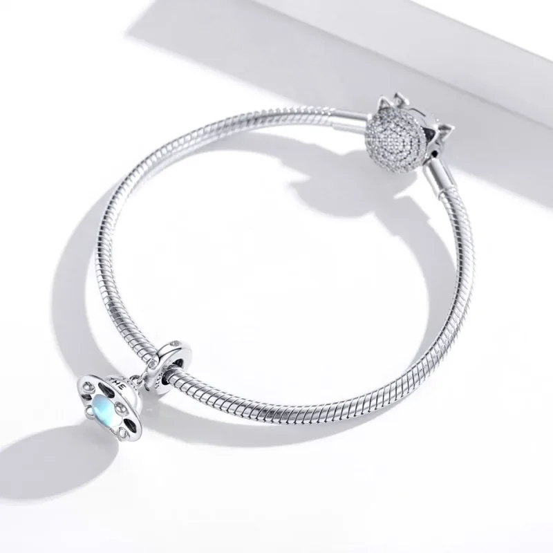 (bilde for) Pandora Style Silver Little Spaceship Dangle - SCC1696 - Vis 3