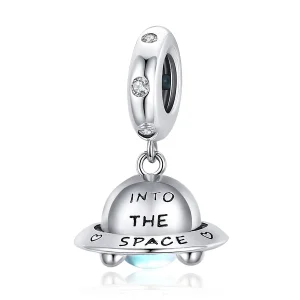 (bilde for) Pandora Style Silver Little Spaceship Dangle - SCC1696