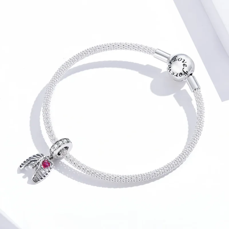 (bilde for) Pandora Style Silver Love Oath of Ribs Dangle - SCC1459 - Vis 2