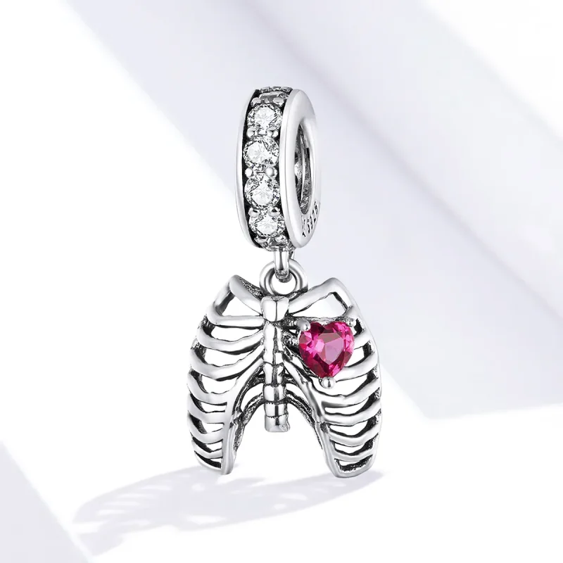 (bilde for) Pandora Style Silver Love Oath of Ribs Dangle - SCC1459 - Vis 4