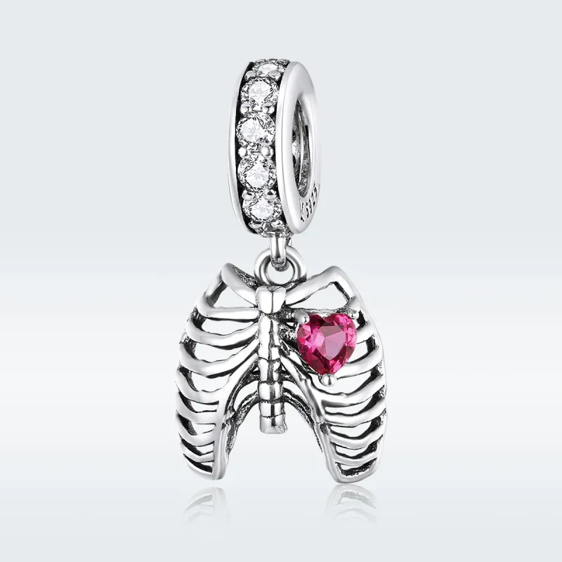 (bilde for) Pandora Style Silver Love Oath of Ribs Dangle - SCC1459 - Vis 5