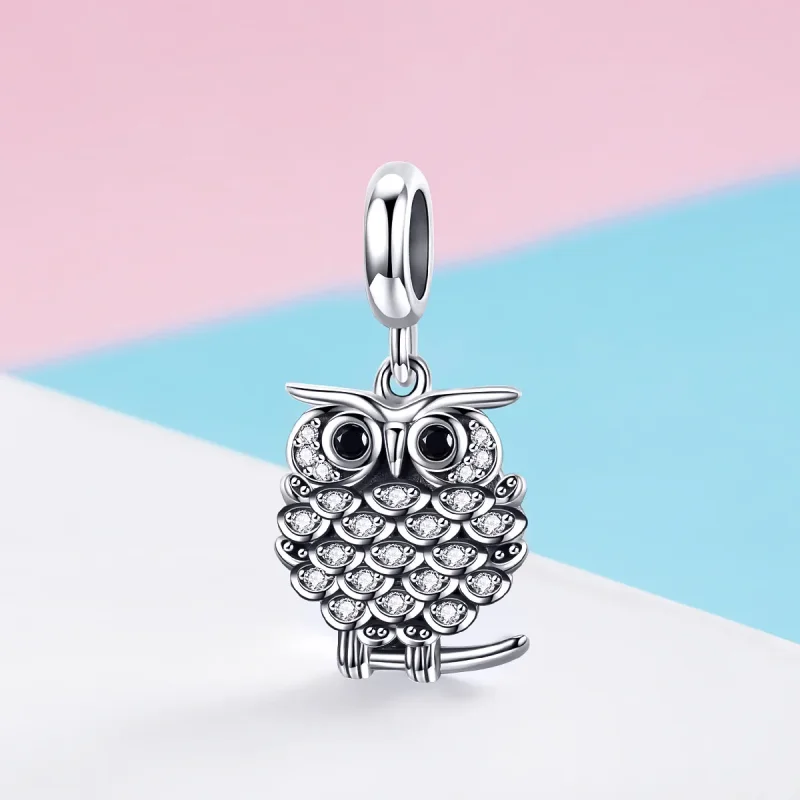 (bilde for) Pandora Style Silver Lovely Owl Dangle - SCC949 - Vis 2