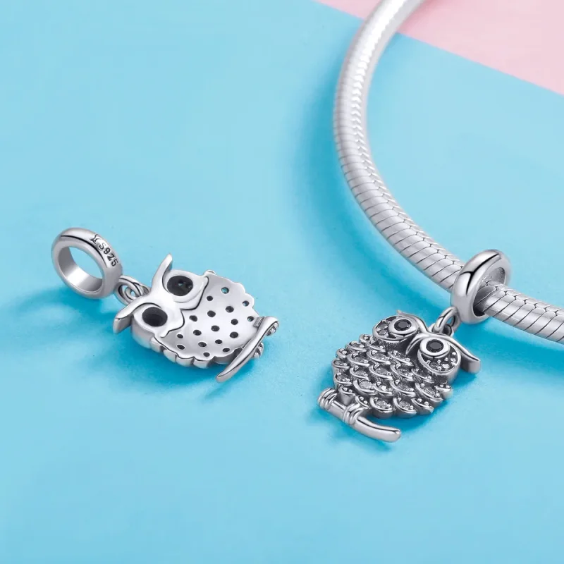 (bilde for) Pandora Style Silver Lovely Owl Dangle - SCC949 - Vis 4