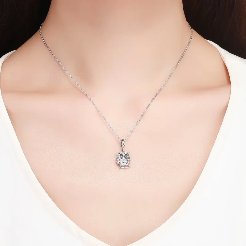 (bilde for) Pandora Style Silver Lovely Owl Dangle - SCC949 - Vis 5