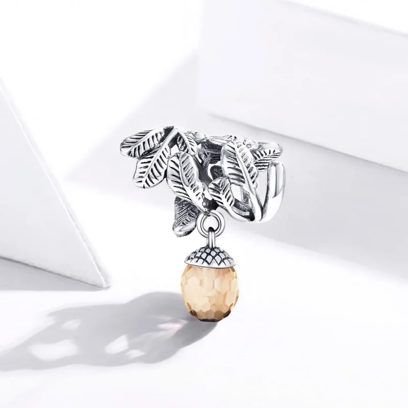 (bilde for) Pandora Style Silver Lucky Pine Cone Dangle - BSC336 - Vis 2