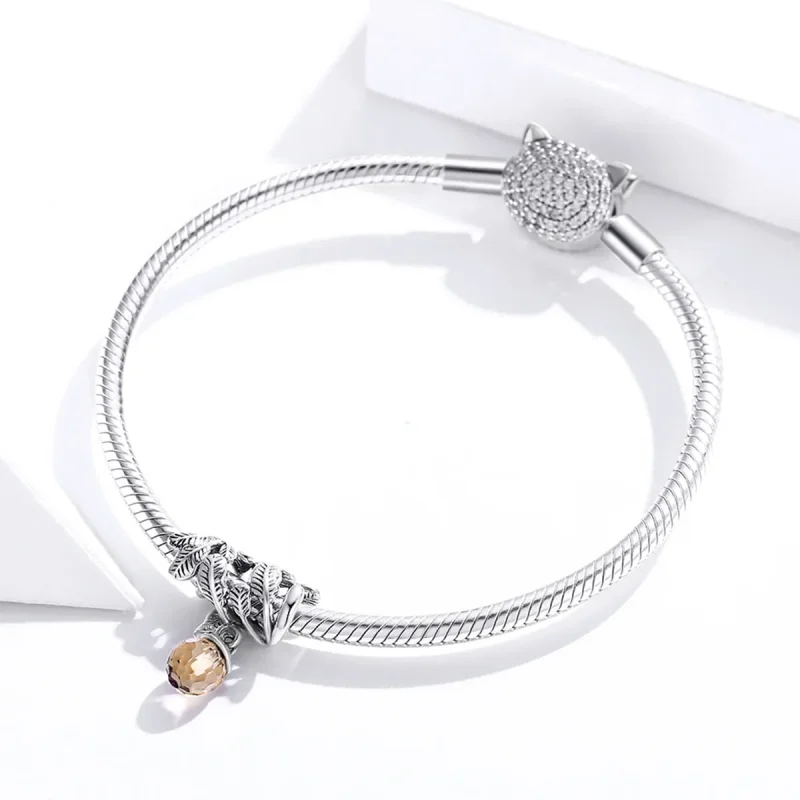 (bilde for) Pandora Style Silver Lucky Pine Cone Dangle - BSC336 - Vis 3