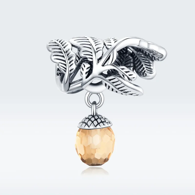 (bilde for) Pandora Style Silver Lucky Pine Cone Dangle - BSC336 - Vis 5