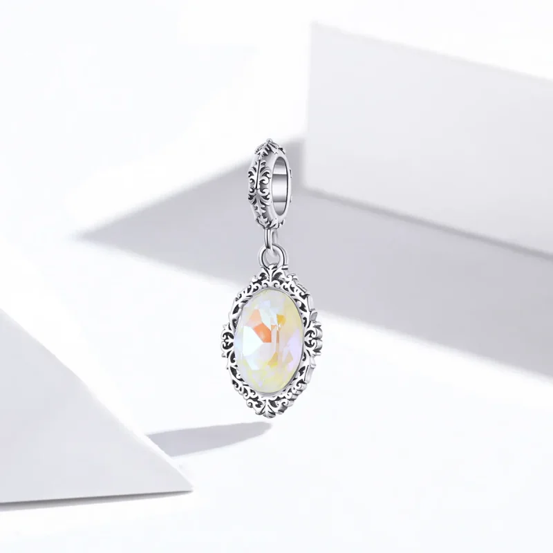 (bilde for) Pandora Style Silver Magic Mirror Dangle - SCC1815 - Vis 2