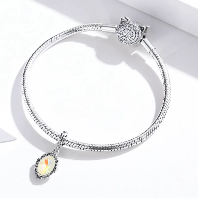 (bilde for) Pandora Style Silver Magic Mirror Dangle - SCC1815 - Vis 3